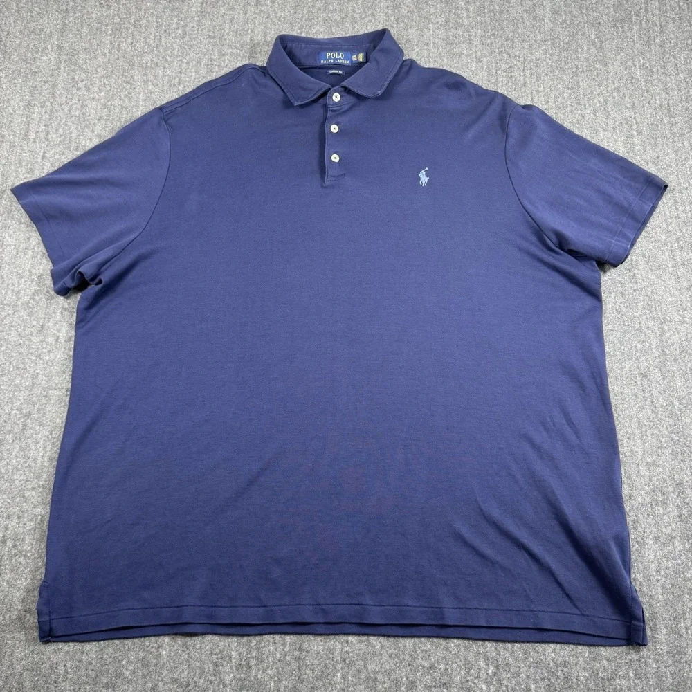 Polo Ralph Lauren Men's XXL Navy Blue Classic Fit Short Sleeve Polo Shirt Pony